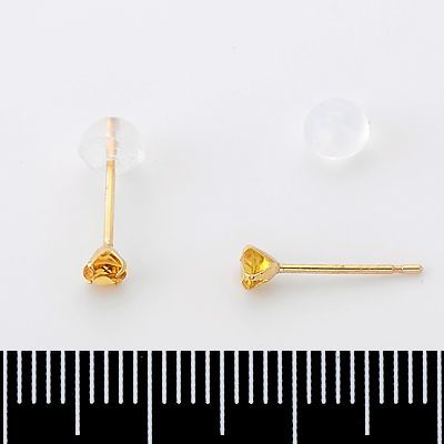 イエローゴールドスタッドピアス