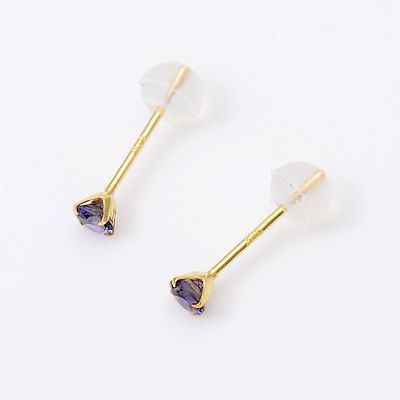 イエローゴールドスタッドピアス