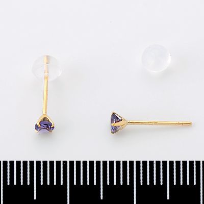 イエローゴールドスタッドピアス