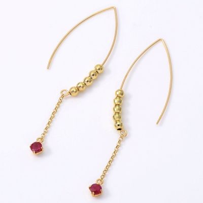 イエローゴールドフックピアス