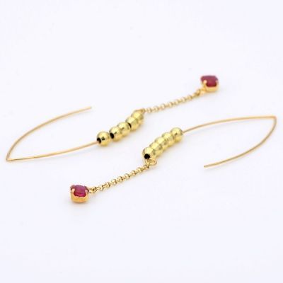 イエローゴールドフックピアス