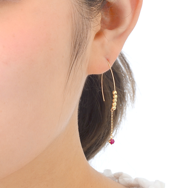 イエローゴールドフックピアス