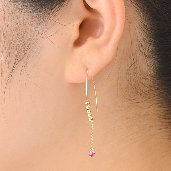 イエローゴールドフックピアス