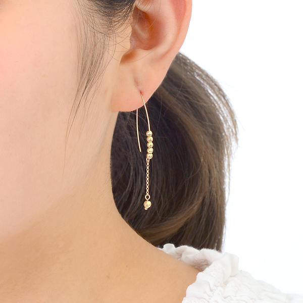 イエローゴールドフックピアス