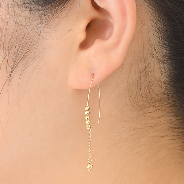 イエローゴールドフックピアス