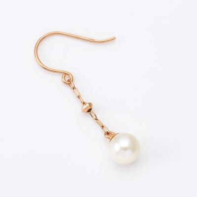ピンクゴールドフックピアス