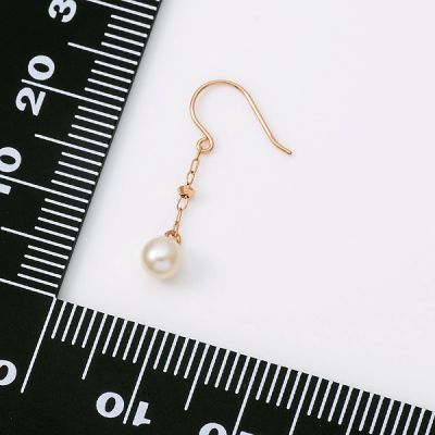 ピンクゴールドフックピアス