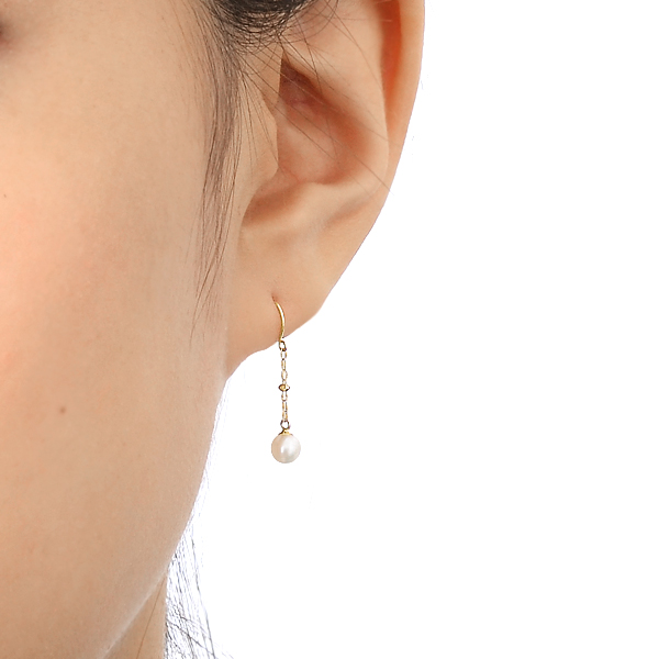 イエローゴールドフックピアス