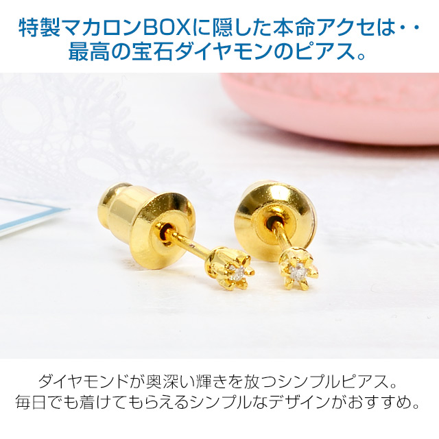 マカロンケース付きブラスピアス