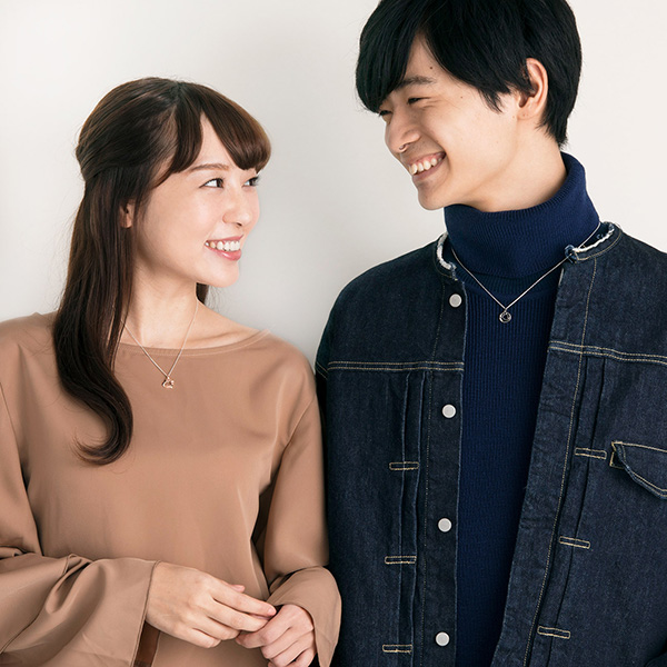 シルバーペアネックレス