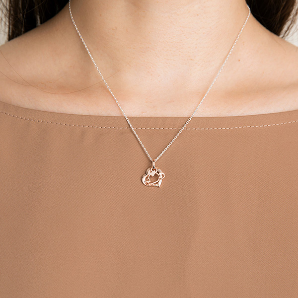 シルバーペアネックレス