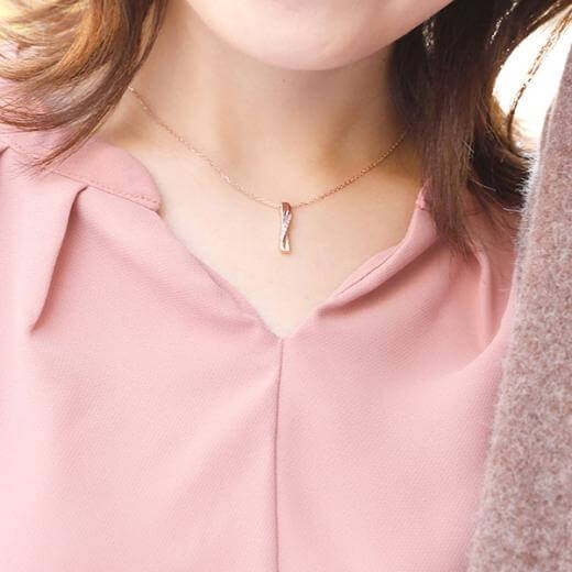 シルバーペアネックレス