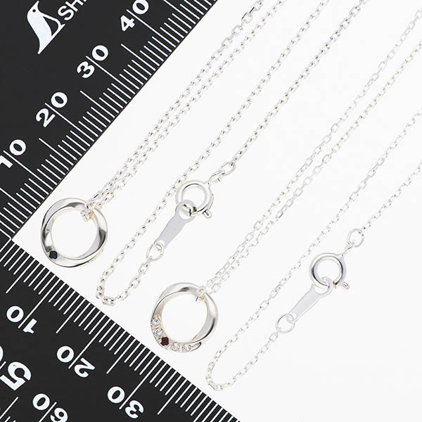 シルバーペアネックレス