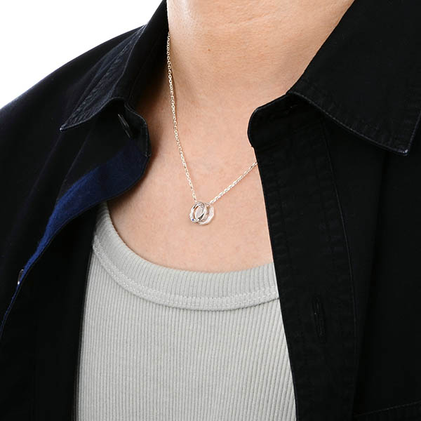 シルバーペアネックレス