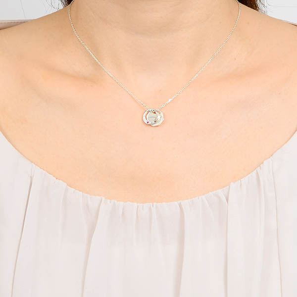 シルバーペアネックレス