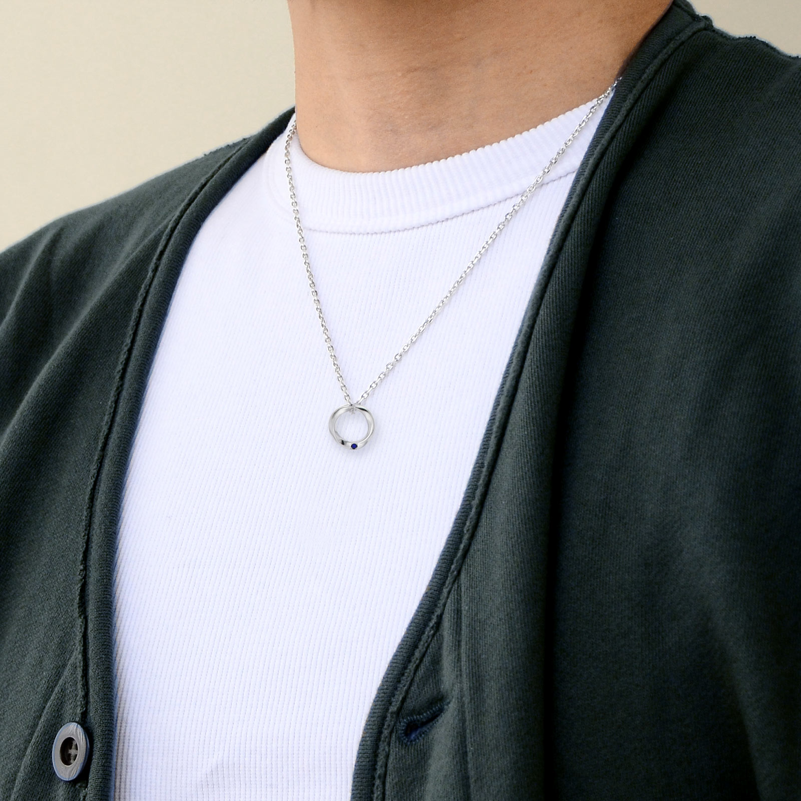 シルバーペアネックレス