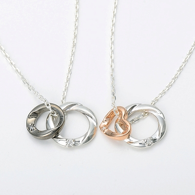 シルバーペアネックレス