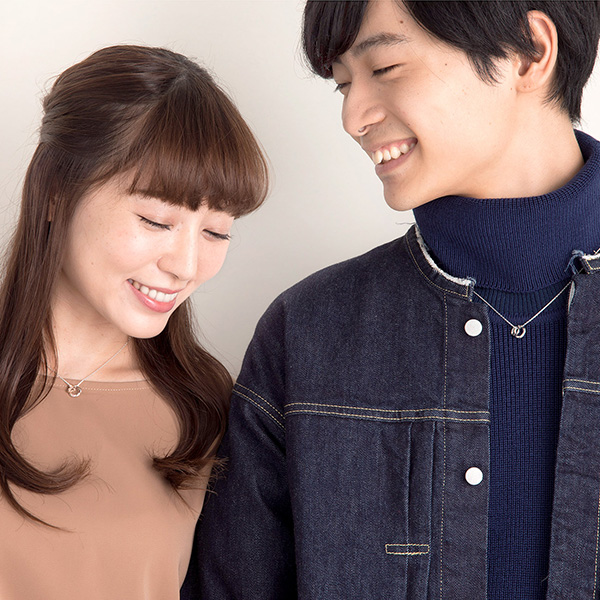 シルバーペアネックレス