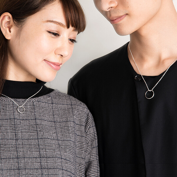 シルバーペアネックレス