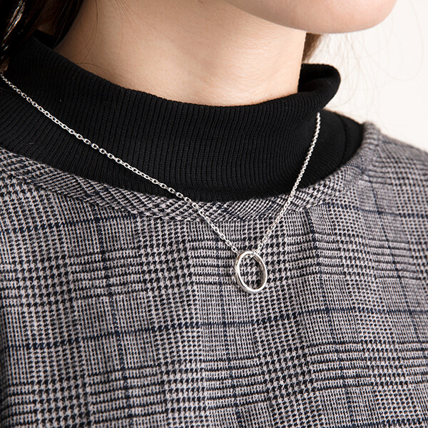 シルバーペアネックレス