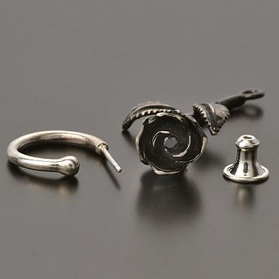 シルバーフープピアス(片耳用)