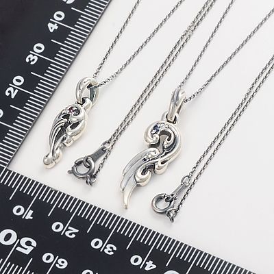 シルバーペアネックレス