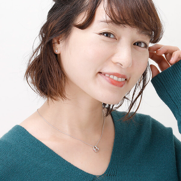 シルバーネックレス&ピアスセット