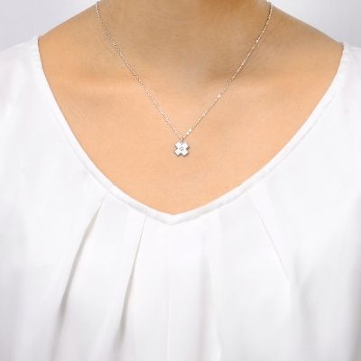 シルバーペアネックレス