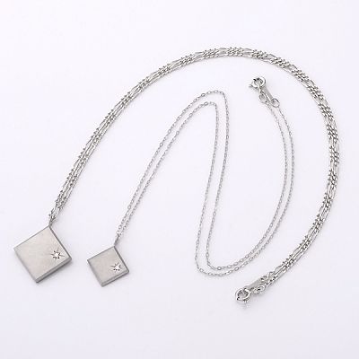 シルバーペアネックレス