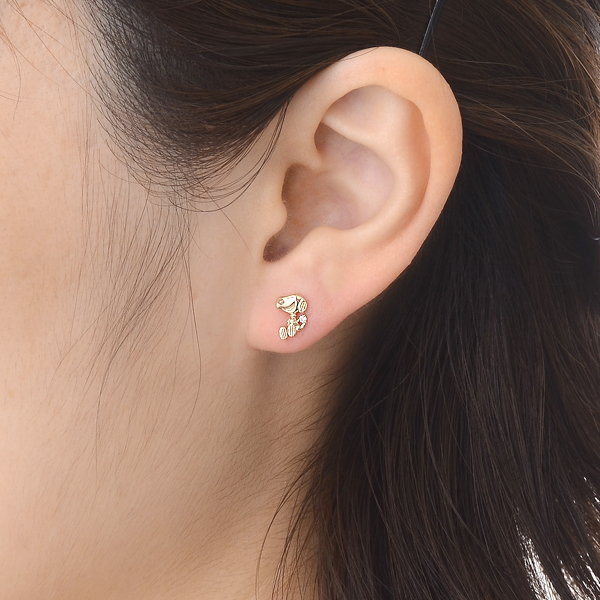 イエローゴールドスタッドピアス