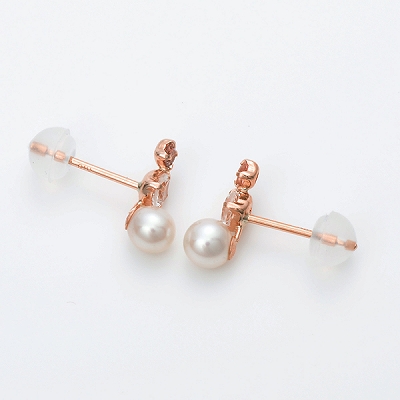 ピンクゴールドピアス