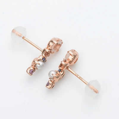 ピンクゴールドピアス