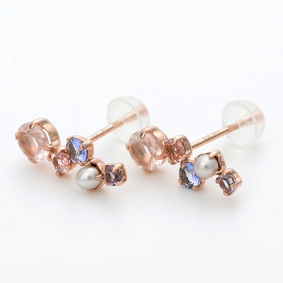 ピンクゴールドピアス