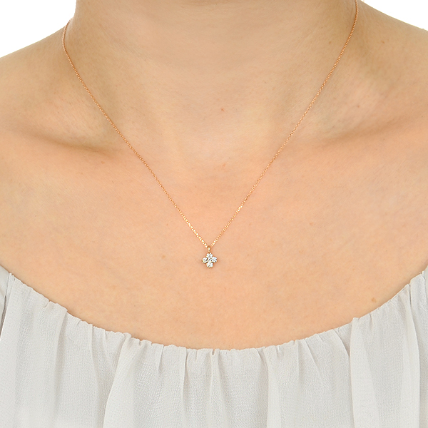 ピンクゴールドネックレス