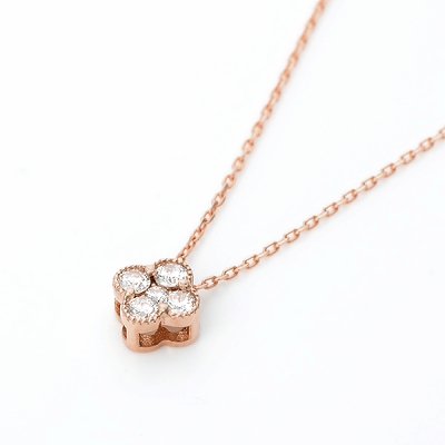 ピンクゴールドネックレス