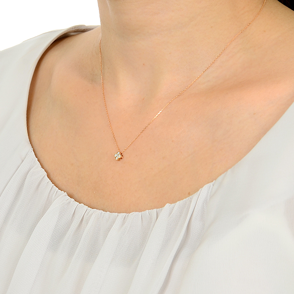 ピンクゴールドネックレス