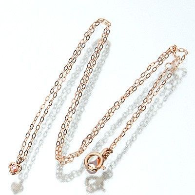 ピンクゴールドネックレス&ピアスセット