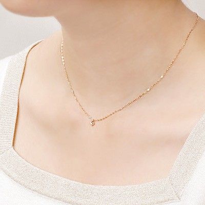 ピンクゴールドネックレス&ピアスセット