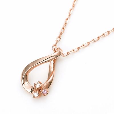 ピンクゴールドネックレス