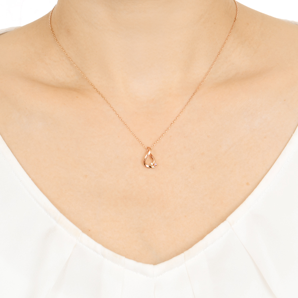 ピンクゴールドネックレス&ピアス