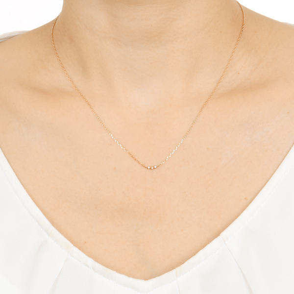 ピンクゴールドネックレス