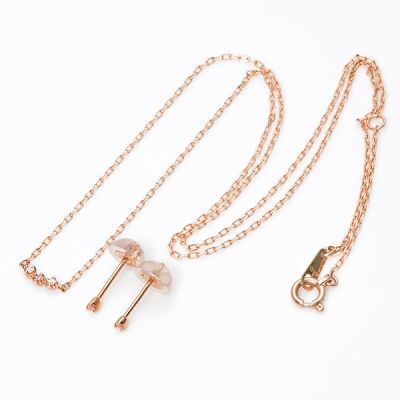 ピンクゴールドネックレス&ピアス
