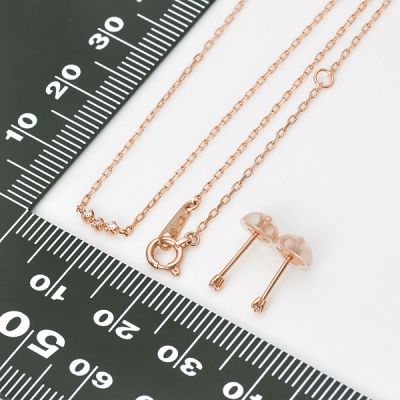 ピンクゴールドネックレス&ピアス