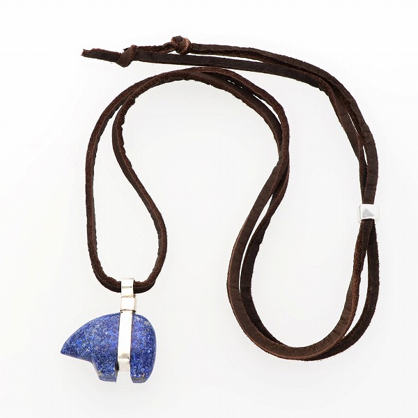 天然石レザーネックレス