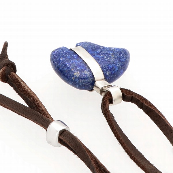 天然石レザーネックレス