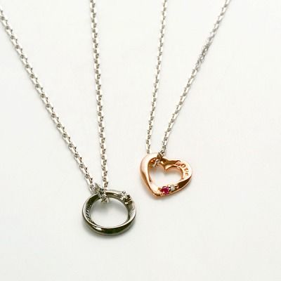 シルバーペアネックレス