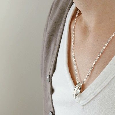 シルバーペアネックレス