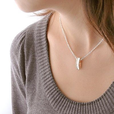 シルバーペアネックレス