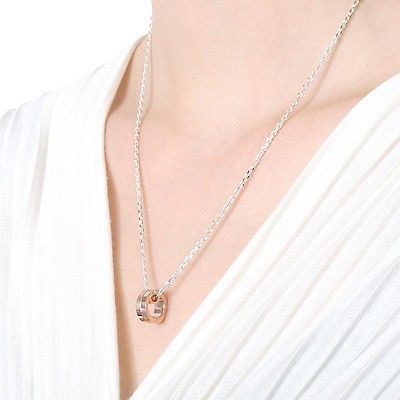 シルバーペアネックレス