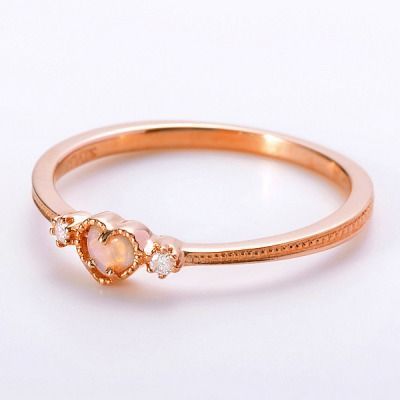 ピンクゴールドリング